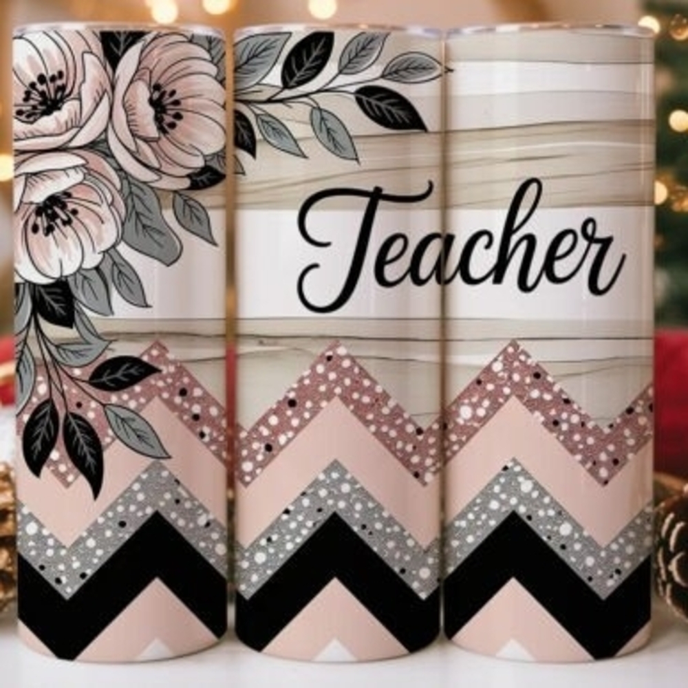 Floral Teacher Tumbler
